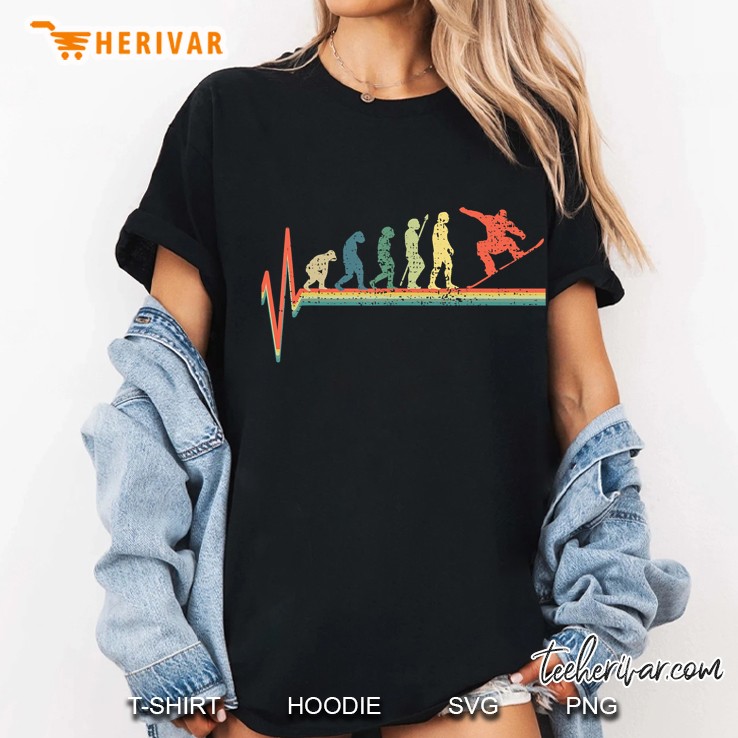 Snowboard Heartbeat Tshirt Evolution Tee Gift Ladies Tee