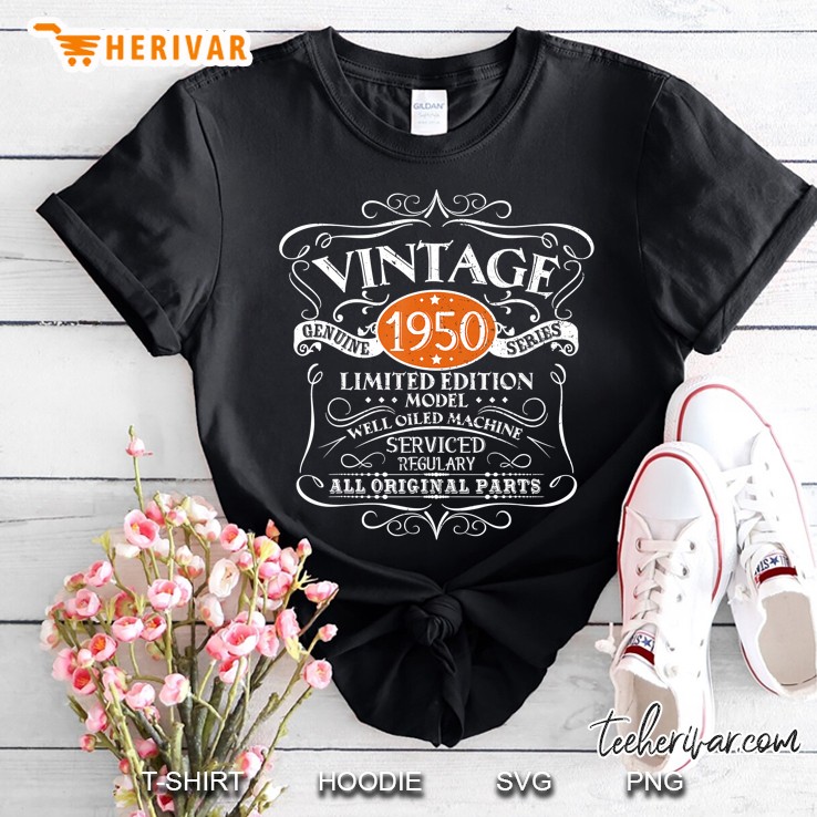 Vintage 1950 70Th Birthday All Original Parts Gift Shirt