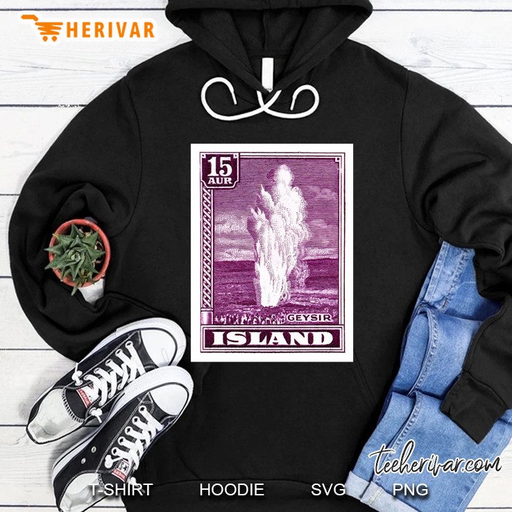 1938 Iceland Geysir Postage Stamp Classic Hoodie