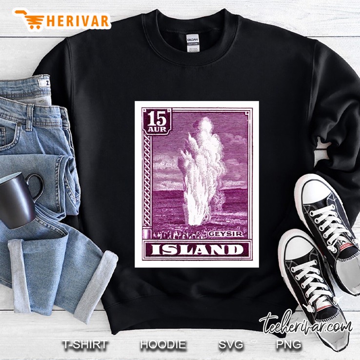 1938 Iceland Geysir Postage Stamp Classic Sweatshirt