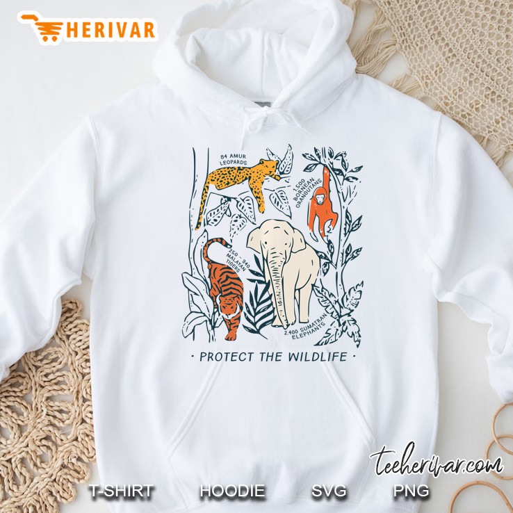Protect The Wildlife Botanical Char Endangered Animal Hoodie