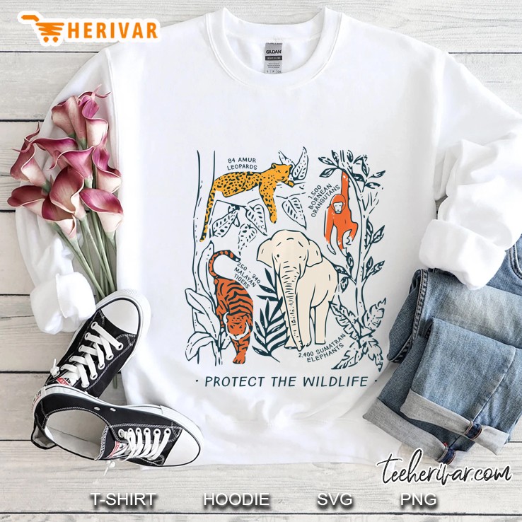 Protect The Wildlife Botanical Char Endangered Animal Sweatshirt