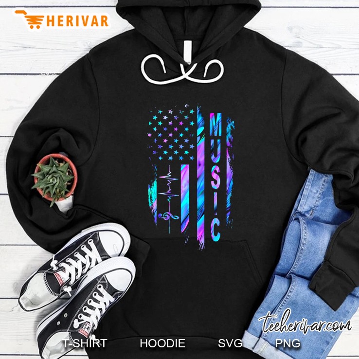 Music Purple And Blue American Flag Version Hoodie