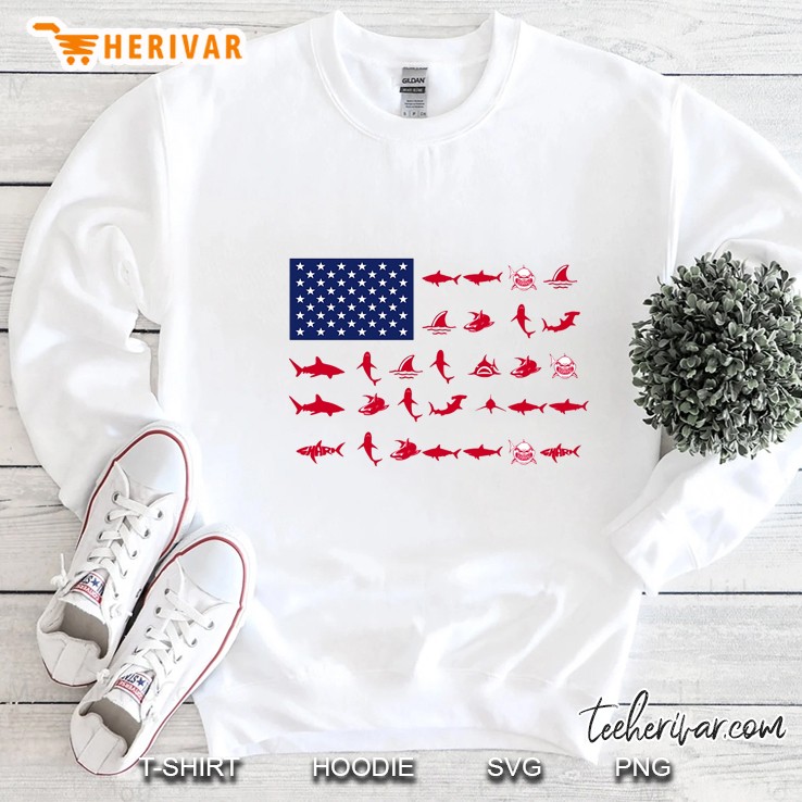 Sharks Silhouette American Flag Version Sweatshirt