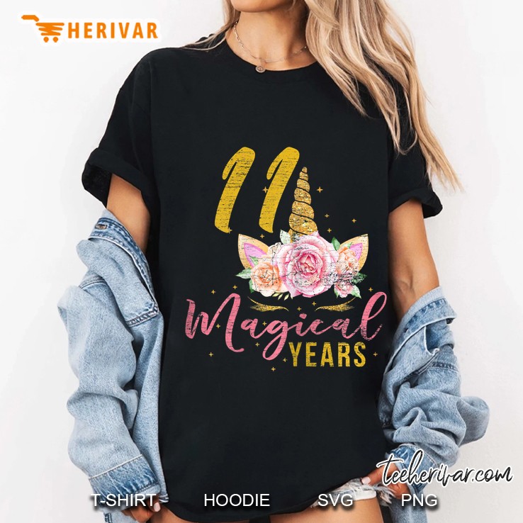 11 Magical Years Unicorn Version Ladies Tee