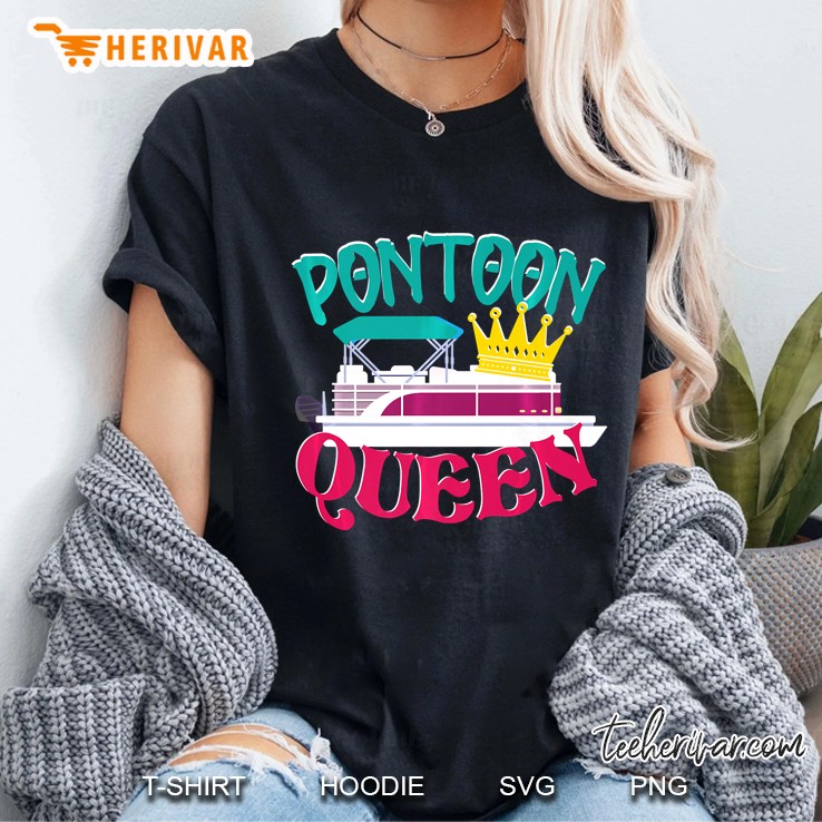 Pontoon Queen Boating Captain Ladies Tee