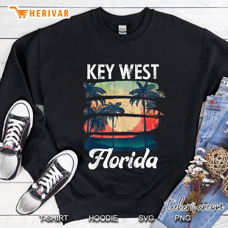 Key West Florida Vintage Sunset Tropical Vacation Gift Tank Top Mugs