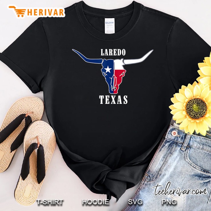 Laredo Texas Unique Longhorn Skull Tx State Flag Gift Shirt