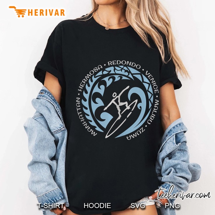 Los Angeles Beach Souvenir Surfer Gift California Vacation Tank Top Ladies Tee