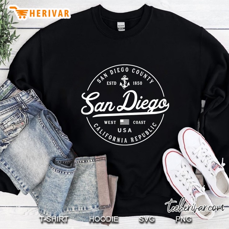Nautical Anchor San Diego California Travel Vacation Tank Top Sweatshirt