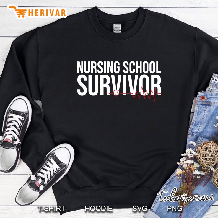 Nursing School Survivor-Gifts For Nurses-Rn Graduation Sweatshirt