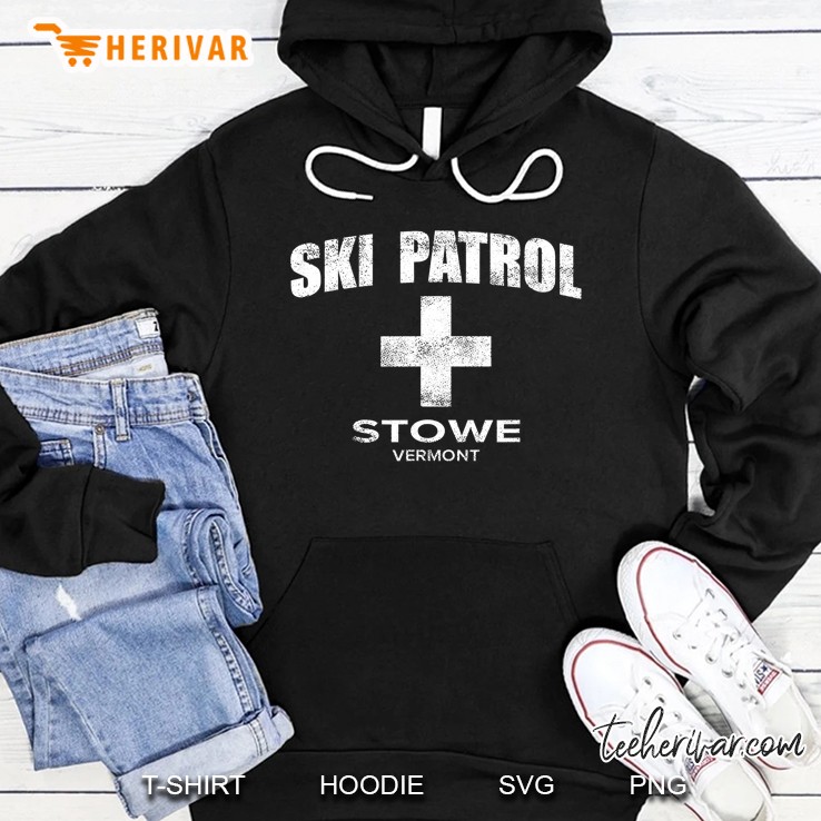 Official Stowe Vermont Vintage Style Ski Patrol Hoodie