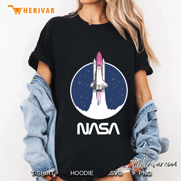 Nasa Pink Rocket White Worm Ladies Tee