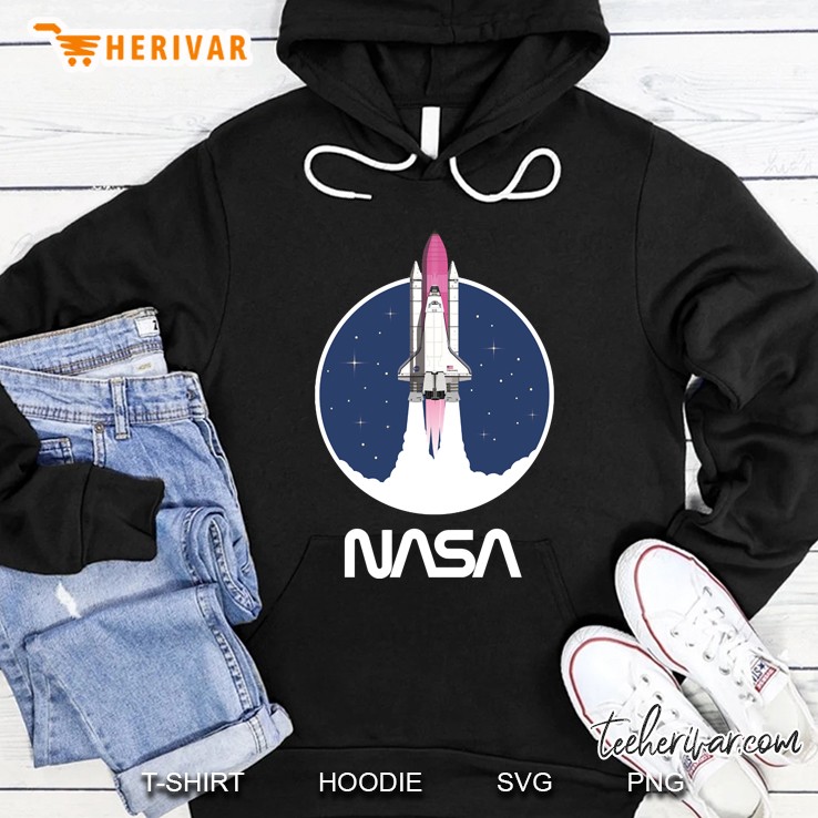 Nasa Pink Rocket White Worm Hoodie