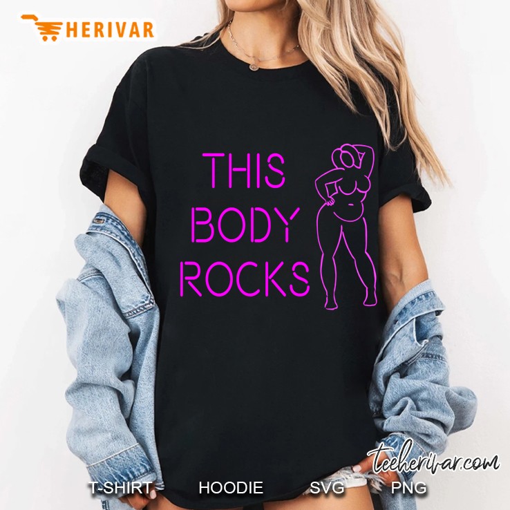 This Body Rocks Body Positive Neon Slogan Ladies Tee