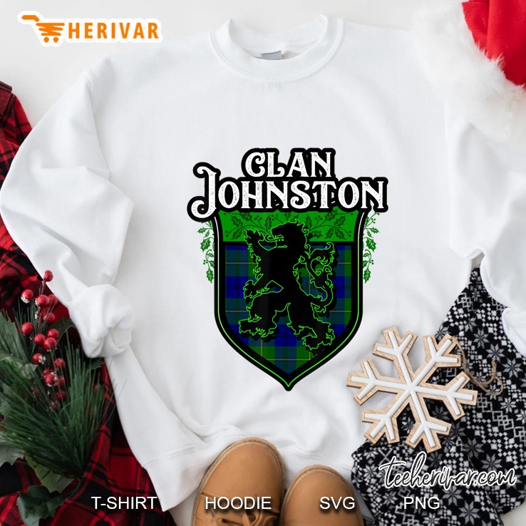 Clan Johnston Surname Scottish Tartan Lion Rampant Crest Sweatshirt