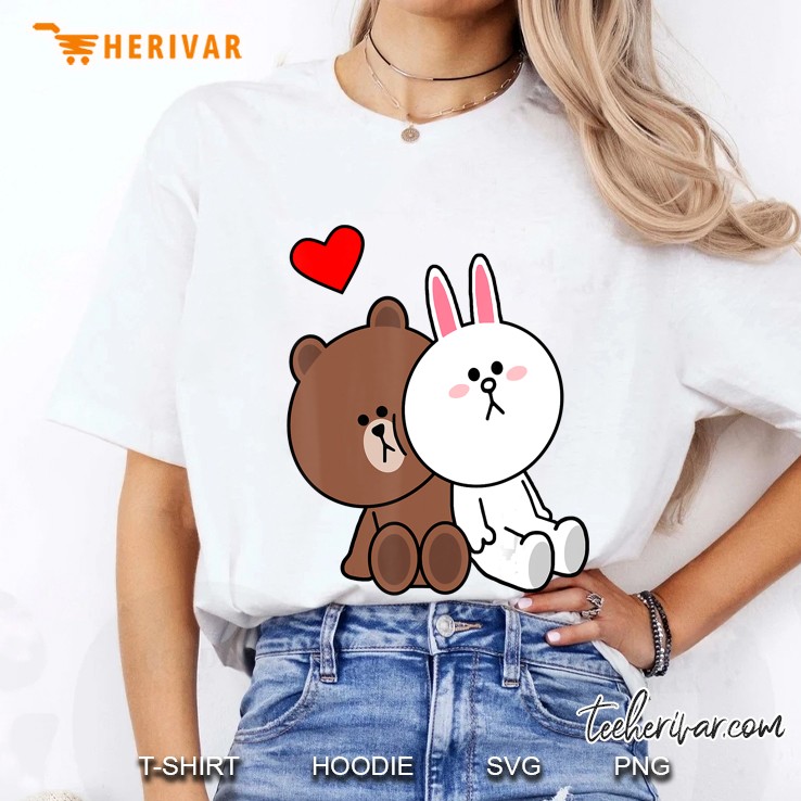 Cute Brown Bear Cony Bunny Rabbit Lean On Me Love Bears All Ladies Tee
