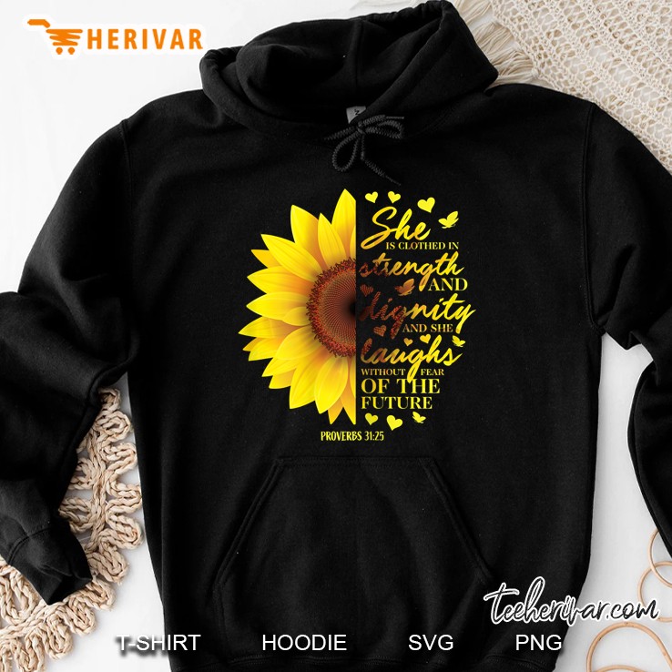 Christian Bible Verse Sunflower Scripture Religious Gift Her Hoodie