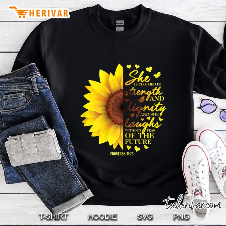 Christian Bible Verse Sunflower Scripture Religious Gift Her Sweatshirt