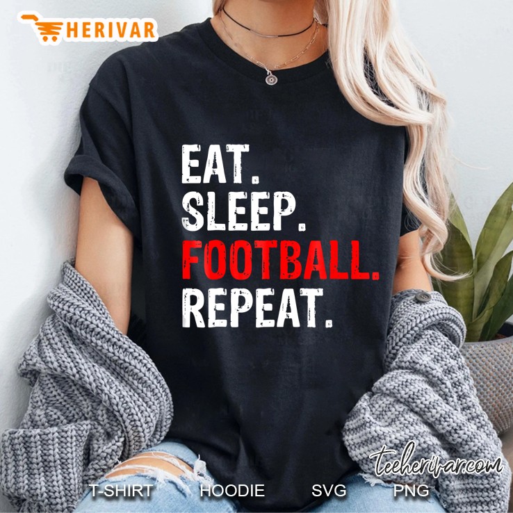 Eat Sleep Football Repeat Ladies Tee