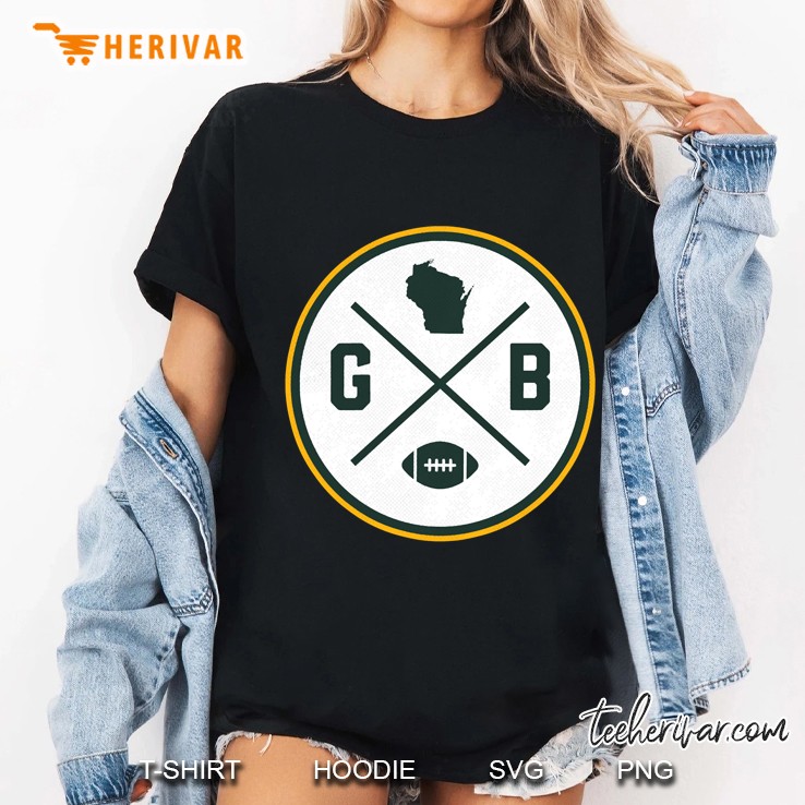 Green Bay Football Wisconsin State Map Outline Pullover Ladies Tee