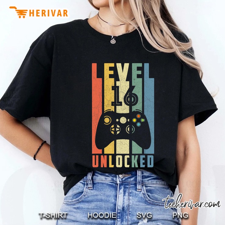 Level 16 Unlocked Tshirt 16Th Video Gamer Birthday Boy Gifts Ladies Tee