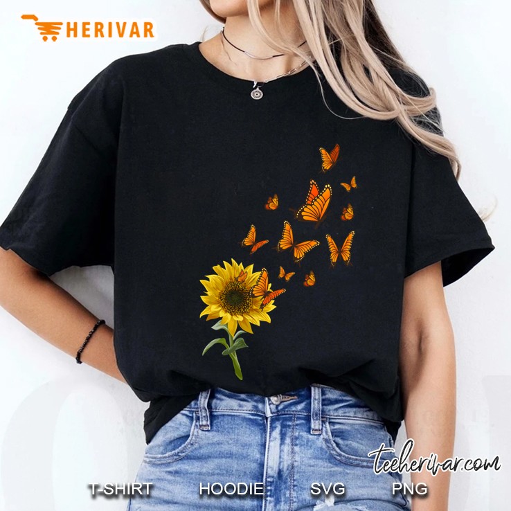 Sunflower Butterfly Dreams Monarch Butterfly Nature Lovers Pullover Hoodie