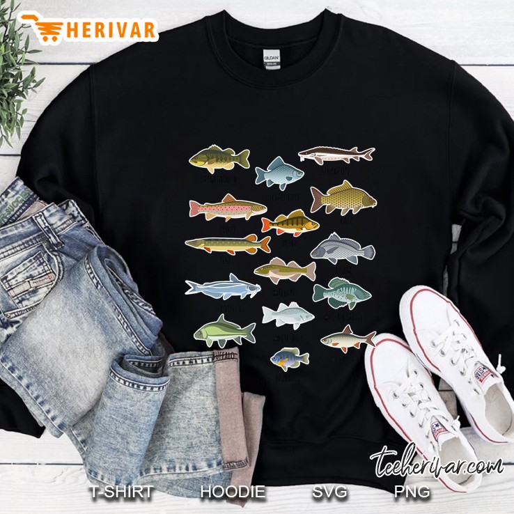 Types Of Freshwater Fish Fishing Sweatshirt