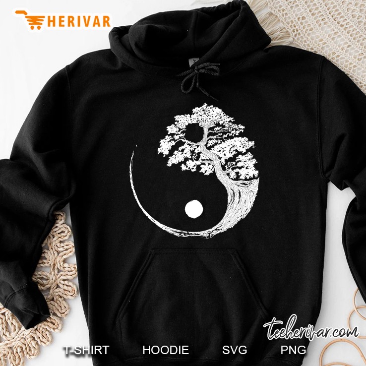 Yin Yang Bonsai Tree Japanese Buddhist Zen Pullover Hoodie
