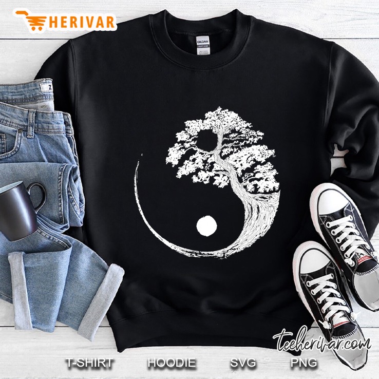Yin Yang Bonsai Tree Japanese Buddhist Zen Pullover Sweatshirt