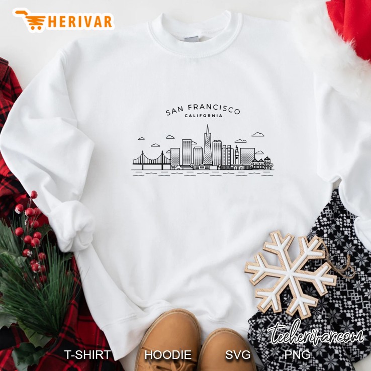 San Francisco Skyline Golden Gate Bridge California Gift Pullover Sweatshirt