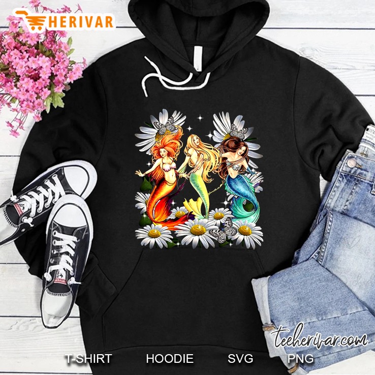 Colorful Mermaids And Daisy Hoodie