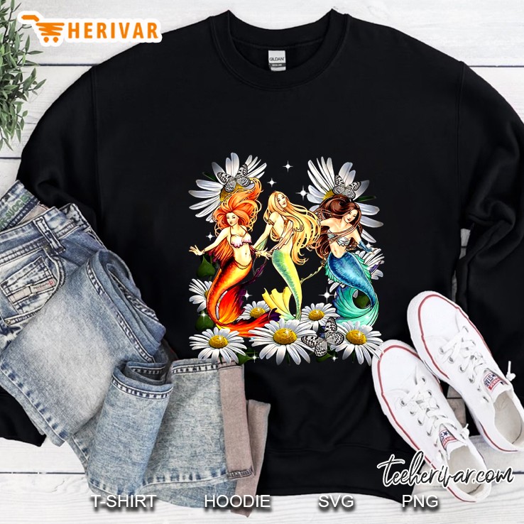 Colorful Mermaids And Daisy Sweatshirt