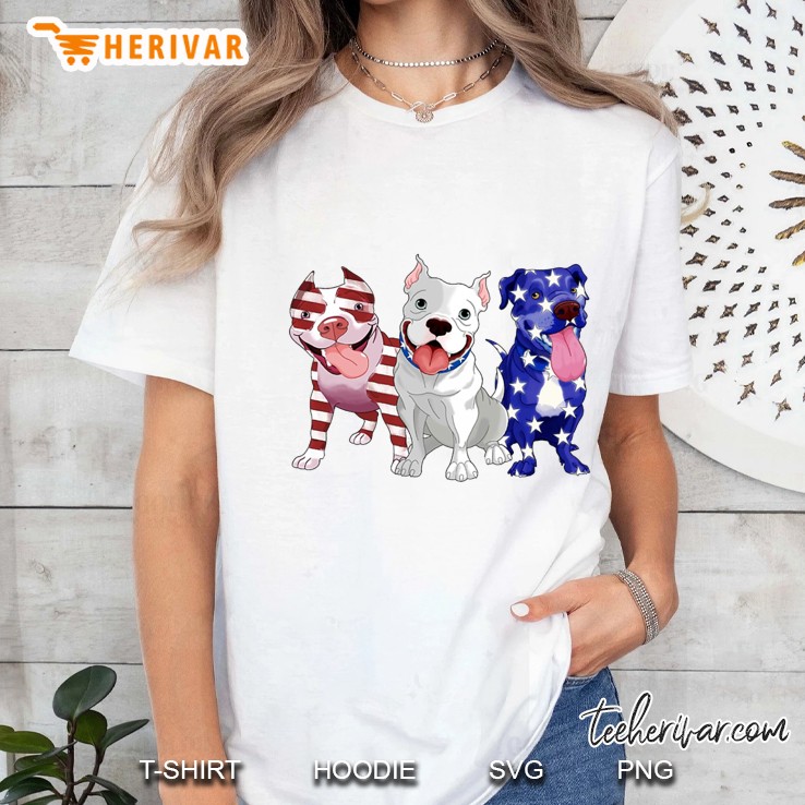 American Pit Bull Terrier American Flag Version Ladies Tee