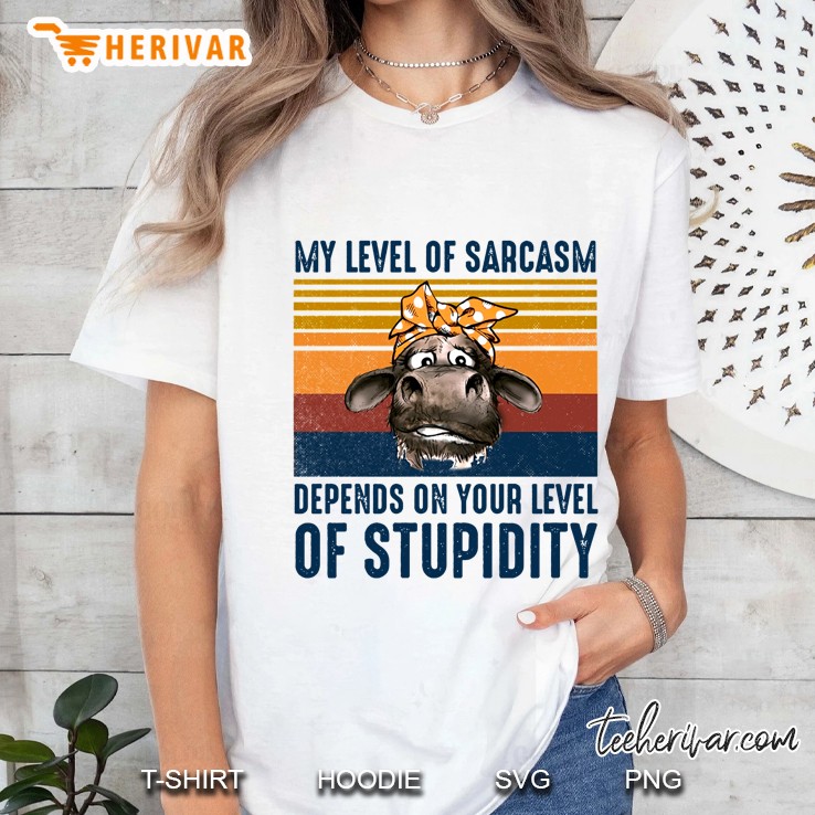 My Level Of Sarcasm Depends On Your Level Of Stupidity Heifer Vintage Version Ladies Tee