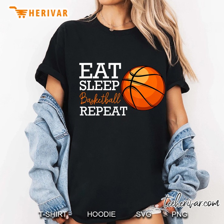 Eat Sleep Basketball Repeat Funny Player Coach Team Sport Ladies Tee