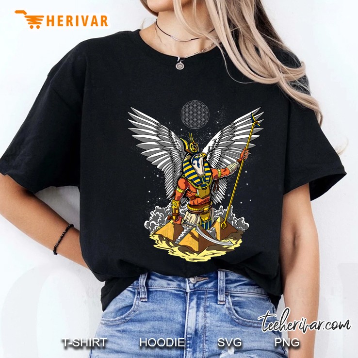 Egyptian God Horus Pyramids Pharaoh King Ancient Mythology Ladies Tee