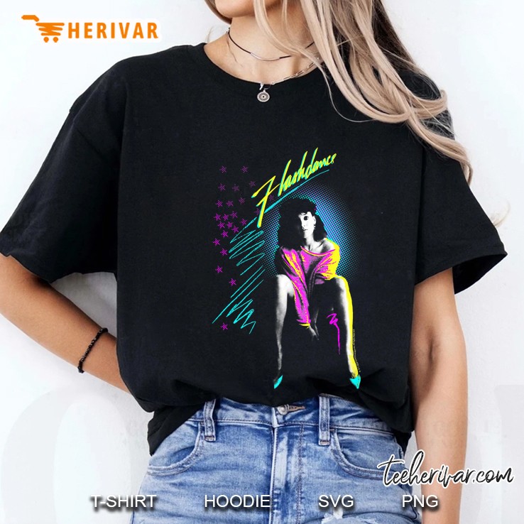 Flashdance Alex Owens Neon Title Logo Premium Ladies Tee