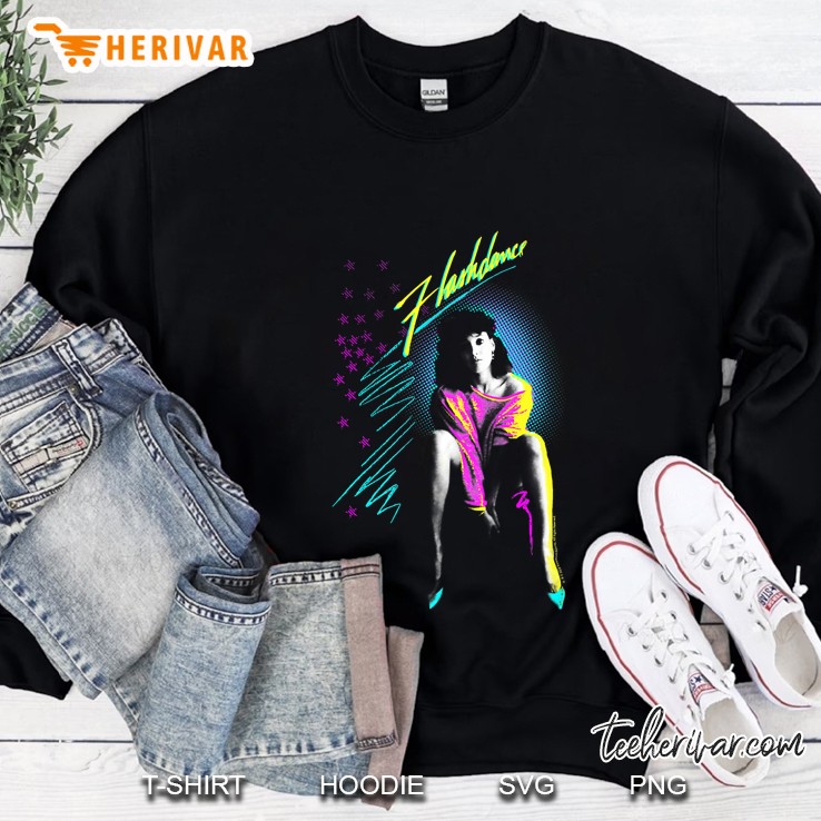 Flashdance Alex Owens Neon Title Logo Premium Sweatshirt