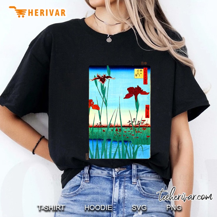 Japanese Art, Hiroshige Woodblock Art Design Tee Ladies Tee