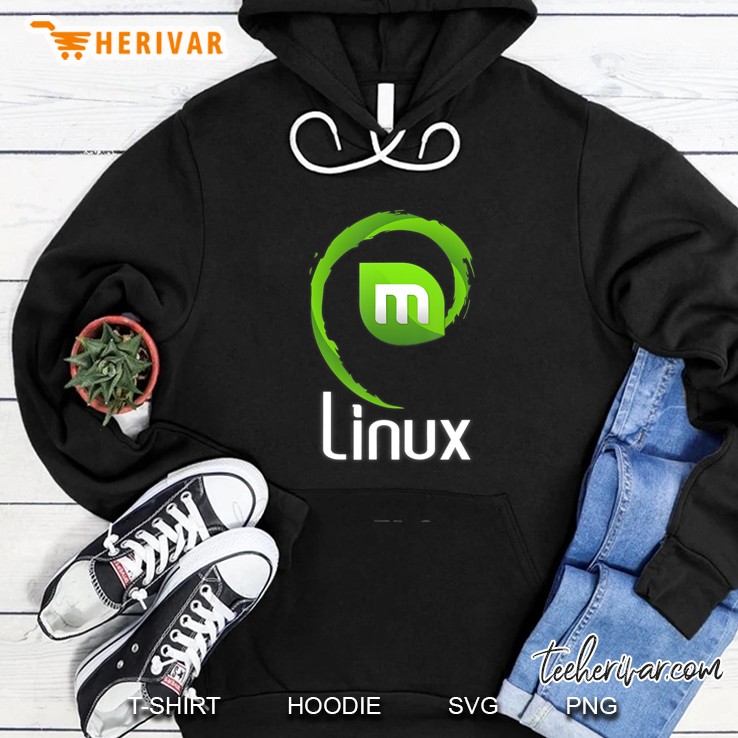 Linux Mint Lover Tagline With Logo Open Source Os Hoodie