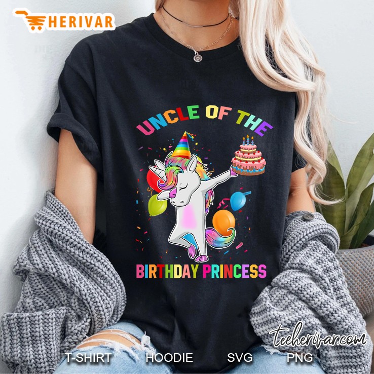 Mens Uncle Of The Birthday Princess Unicorn Outfit Hoodie