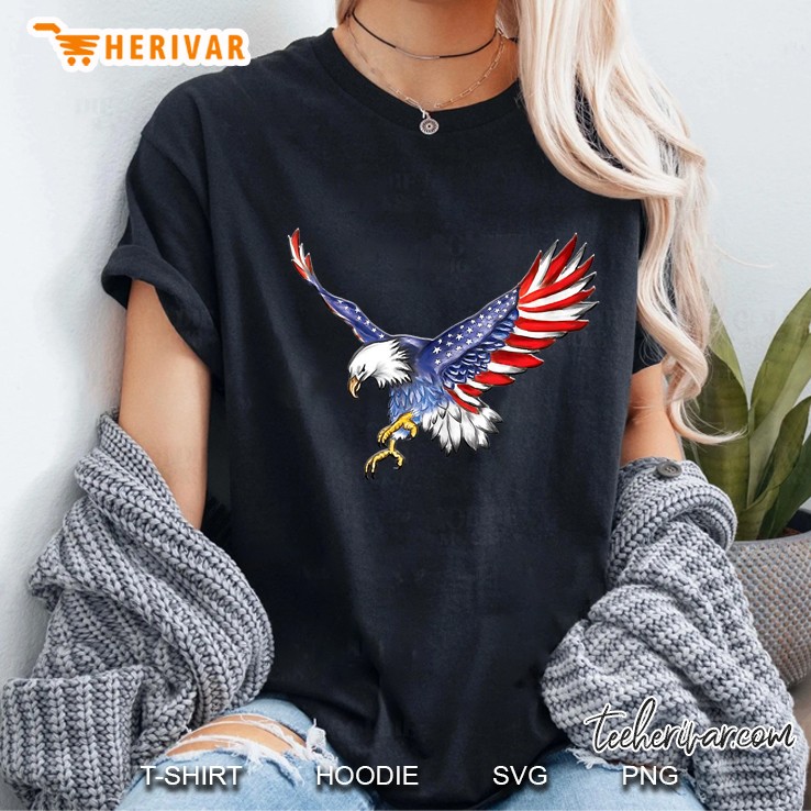 Usa Flag Bald Eagle With American Flag Tank Top Ladies Tee