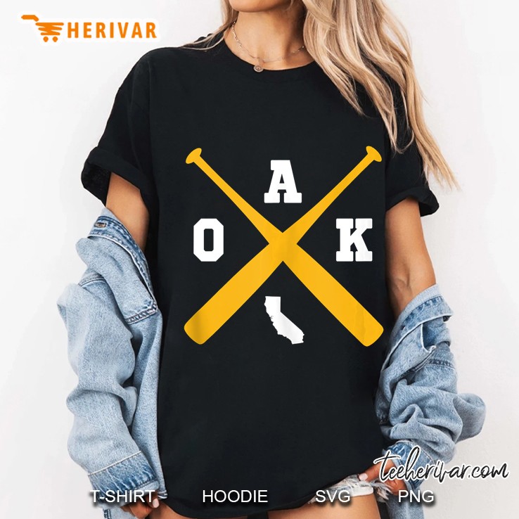 Vintage Oakland Baseball Bats Oak State Outline Tank Top Ladies Tee
