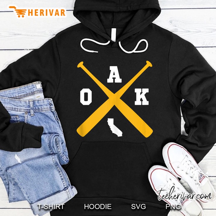 Vintage Oakland Baseball Bats Oak State Outline Tank Top Hoodie
