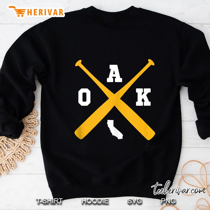 Vintage Oakland Baseball Bats Oak State Outline Tank Top Sweatshirt