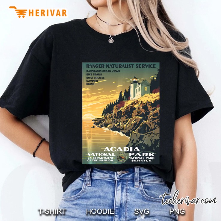 Vintage Poster - Acadia National Park Retro Ladies Tee