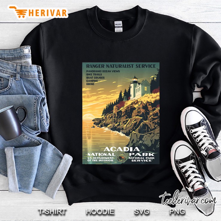 Vintage Poster - Acadia National Park Retro Sweatshirt