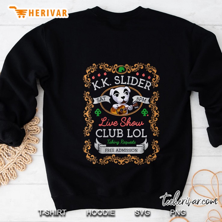 Womens Animal Crossing Kk Slider Live Show Poster V-Neck Sweatshirt