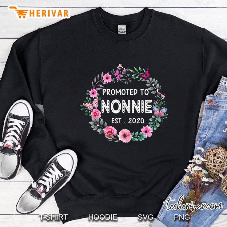 Womens Promoted To Nonnie Est 2020 Mother Day New Grandma Gifts Sweatshirt